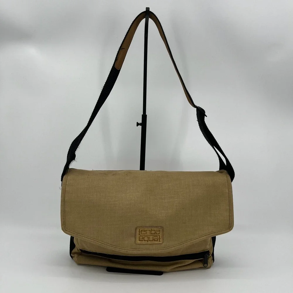 Vtg Tenba Equal Messenger Bag Tan Canvas Camera Travel Commuter Made in USA